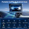 7" HD Double Din Car Stereo, Portable Wireless Apple Carplay & Android Auto with Backup Camera, IPS Touch Screen Stereo with Bluetooth, Multimedia Player, Car Audio with Mirror Link/AUX/FM